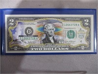 2003 Yellowstone US Colorized $2 Bank Note
