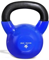 YES4ALL VINYL COATED 35LB KETTLEBELL WEIGHT DARK