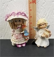 Set of 2 - Porcelain Bisque Girl w/ Doll