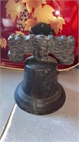 CAST IRON LIBERTY BELL, NO RINGER, 8x7 IN