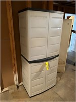 Poly storage cabinet w/ paint & paint supplies