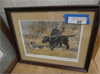 Dog print signed "Cruwys 1230" - 15" x 12"