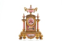 19th C French gilt bronze mantel clock