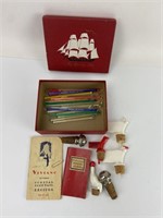 VIntage Bar Accessories in Old Spice Box