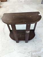 Wooden Half Moon Side Table
