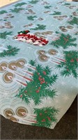 Vintage thin plastic christmas tablecloth-53"x96"