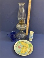 Assorted Lot Oil Lamp, Blue Mug