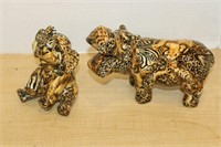 SELECTION OF DECOUPAGED ANIMALS