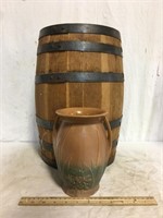 Barrel and Pottery Vase