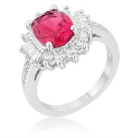 Oval 3.00ct Ruby & White Sapphire Halo Ring