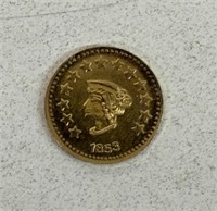 1853 1/2 CALIFORNIA GOLD COIN