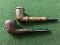 2 Wooden Vintage Estate Briar Smoking Pipes