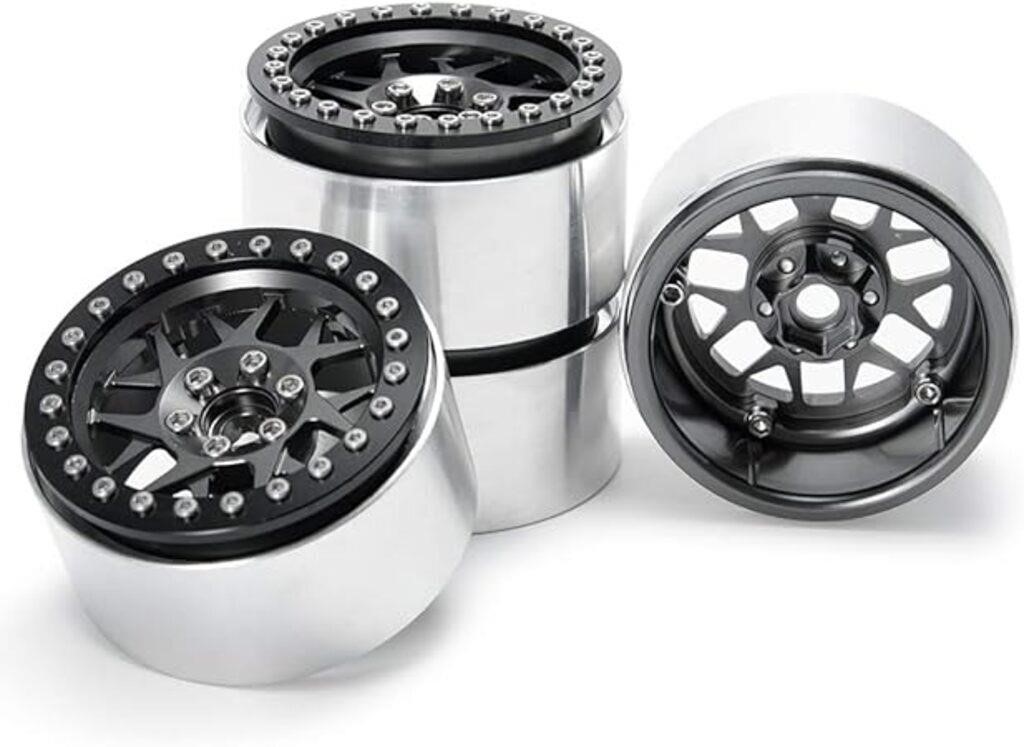 (N) 4PCS 2.2" RC Aluminum Beadlock Wheels w/Hubs