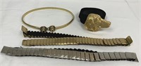Belts, Anne Klein, Dog Belt,Gold and Silver