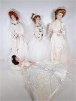 4 Bride Dolls: Ashton Drake, Franklin Heirloom