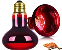 (2)Reptile Heat Lamp Bulb, 100 Watt Infrared