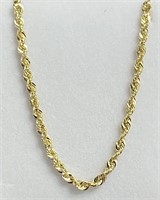 10k Gold Rope Bracelet - 7 Inch