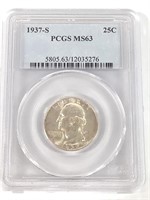 1937-S Washington Quarter PCGS MS-63