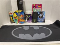 lot of assorted Batman desk mat, plate and more