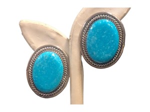 STERLING SILVER AND TURQUOISE EARRINGS