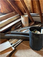 Misc. PVC, piping, & plywood shelving. Loft