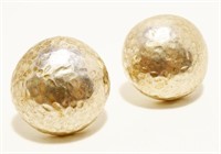 Hammered Sterling Silver Dome Earrings 6.8g