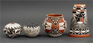 Native American Acoma Polychrome Pottery Vase, 4
