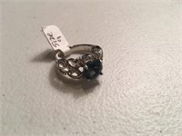 Auquamarine Sterling Silver Size 9 Ring - Must See