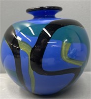 Signed Studio Art Glass Vase