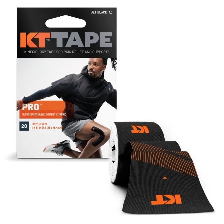 KT Tape PRO 20 Strip 10" Precut Jet Black