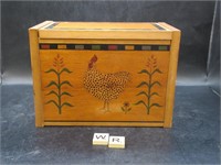 WOODEN ROOSTER THEME RECIPE BOX
