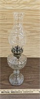 Antique Oil Lamp, 18" Tall with Chimney