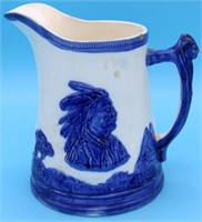 SLEEPY EYE PITCHER, INDIAN CHIEF HANDLE, SHOWS