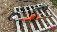 Pallet w/ Electric Hedge Trimmer & Weed Trimmer