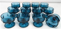 (12) Blue Dessert Glasses