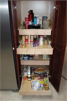 2 cabinets of groceries. various food bottom of a