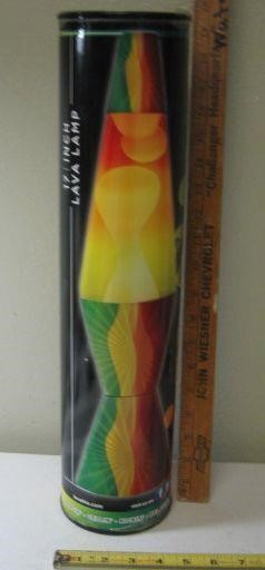 New Lava Hand Painted Glass Lamp Rasta 17"