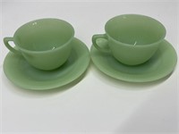 Pair of Jadeite Cup & Saucer