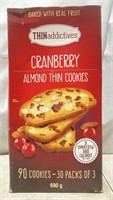 Thinaddictives Cranberry Almond Thin Cookies