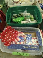 Five Tubs Of Holiday Items As Shown