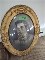 Ornate Oval Framed Picture Of A Gentleman