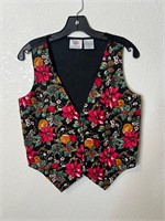 Vintage Christmas Poinsettia Vest