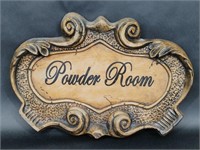 Wooden Powder Room Sign