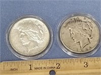 Lot of 2 Peace silver dollars 1922S, 1922D       (