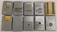 Lot of 10 Zippo Lighters