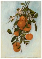 EARLY ORANGE BLOSSOMS STILL LIFE PAINTING