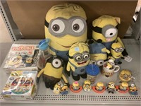 Collection of minions  plush dolls, toys and