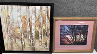 Landscape Print on Canvas and Framed Sunset