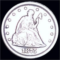 1875-S Seated Twenty Cent Piece LIGHTLY CIRCULATED