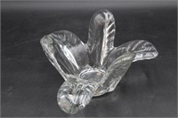 1960s Vannes France Crystal Leaf Bowl